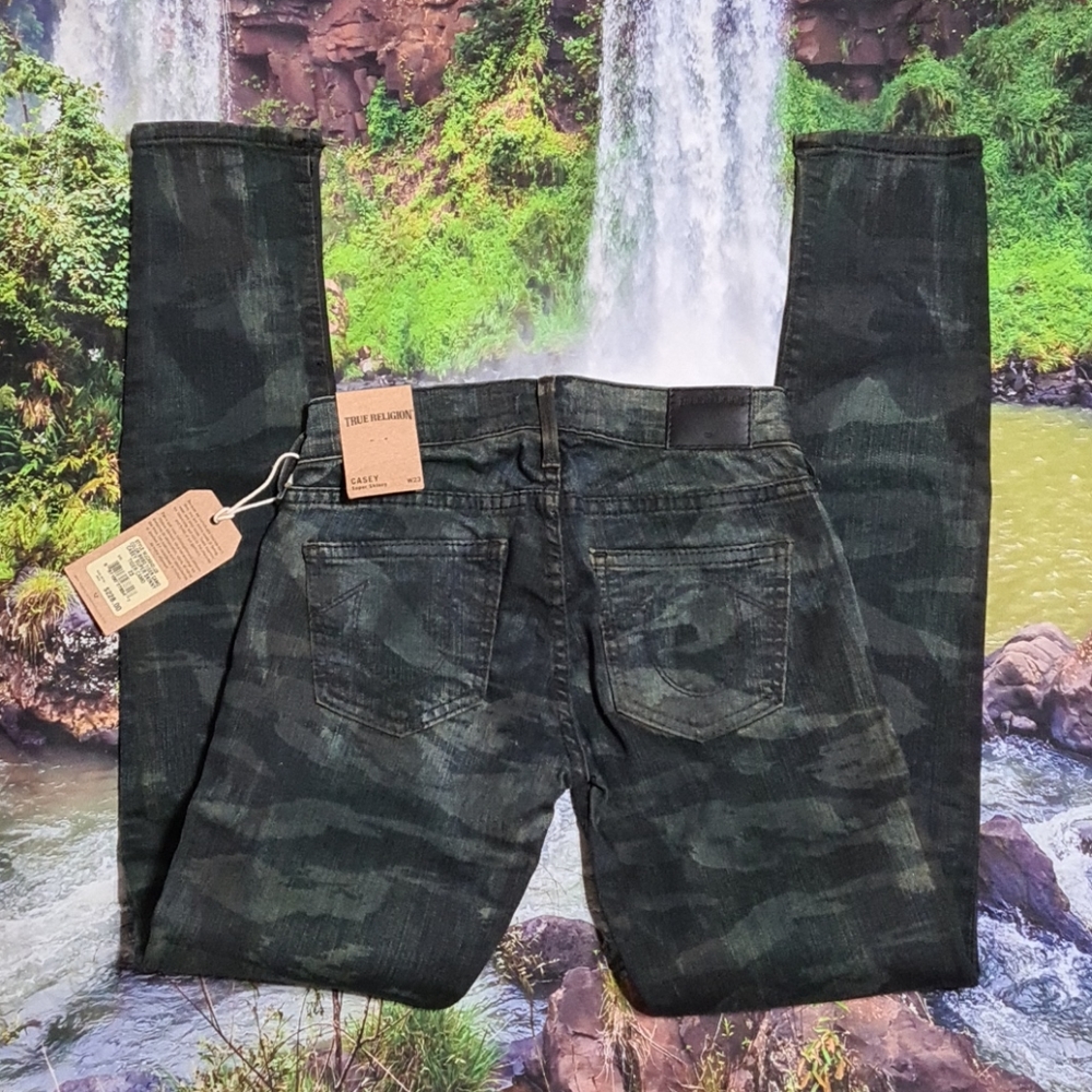 True Religion Skinny Jeans Casey Tiger Camo NWT 23 - Picture 8 of 10